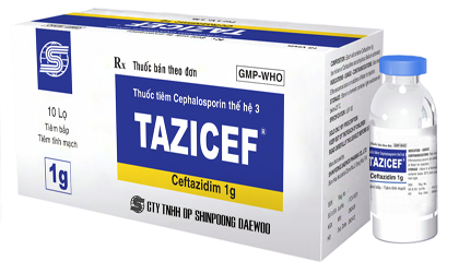 TAZICEF 1G  (Cephalosporin thế hệ 3)